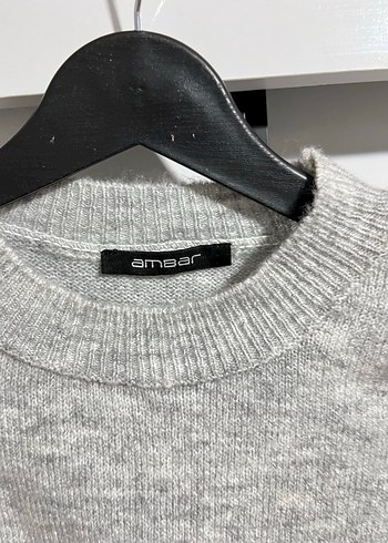 Gri Kadın Triko Kazak - Görsel 2