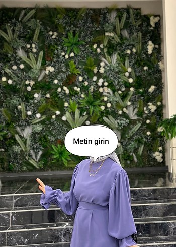 Abiye Mor Drapeli Yüksek Yakalı Midi Elbise