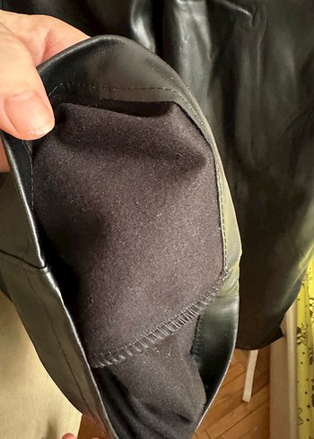 Diğer Deri Siyah Kadın Bol Paça Pantolon