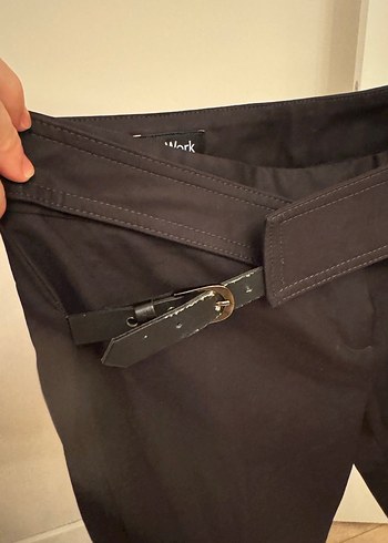 Kemerli Siyah Kadın Kumaş Pantolon Network - Görsel 2