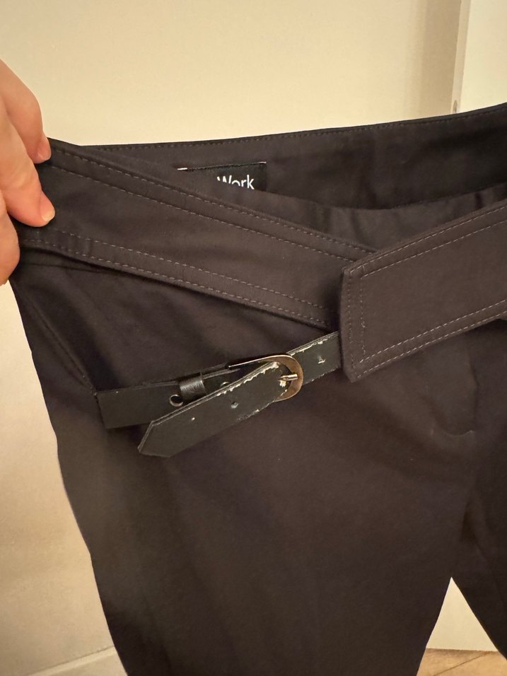 Kemerli Siyah Kadın Kumaş Pantolon Network - Görsel 2