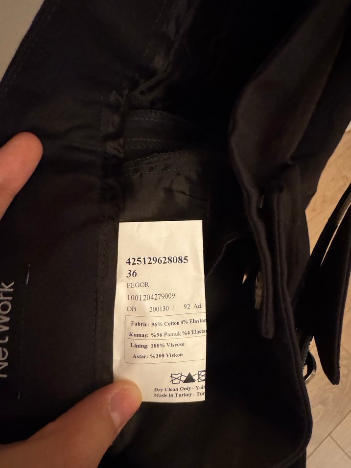 Kemerli Siyah Kadın Kumaş Pantolon Network - Görsel 4