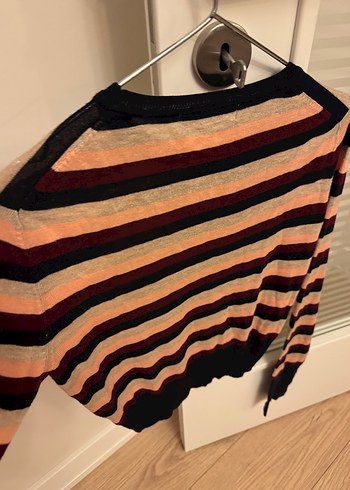 Çizgili Çok Renkli Kadın Triko Kazak Zara - Görsel 3