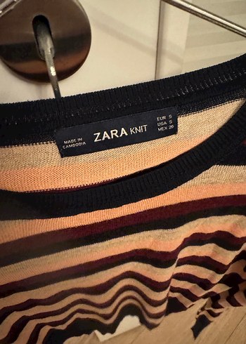 Çizgili Çok Renkli Kadın Triko Kazak Zara - Görsel 2