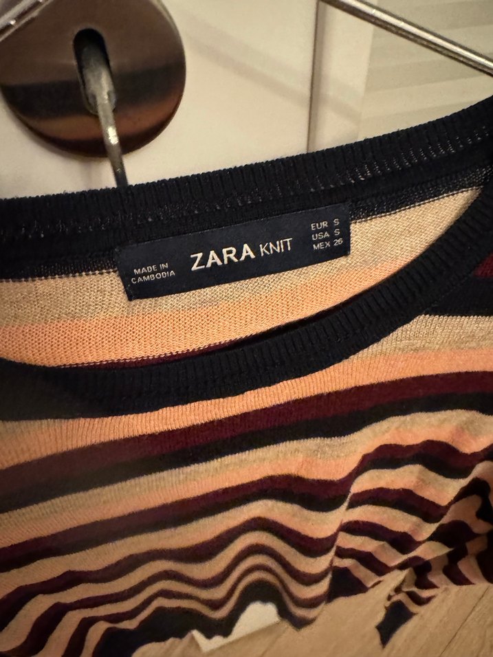 Çizgili Çok Renkli Kadın Triko Kazak Zara - Görsel 2