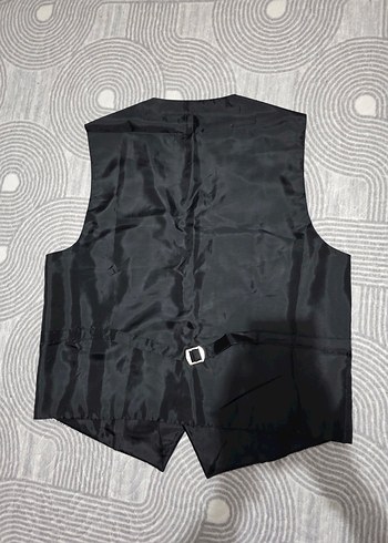 Düğmeli Yılan Desenli Gri Erkek Yelek - Görsel 3