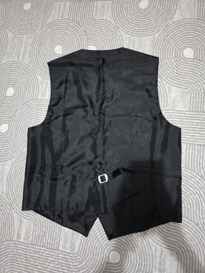 Düğmeli Yılan Desenli Gri Erkek Yelek - Görsel 3