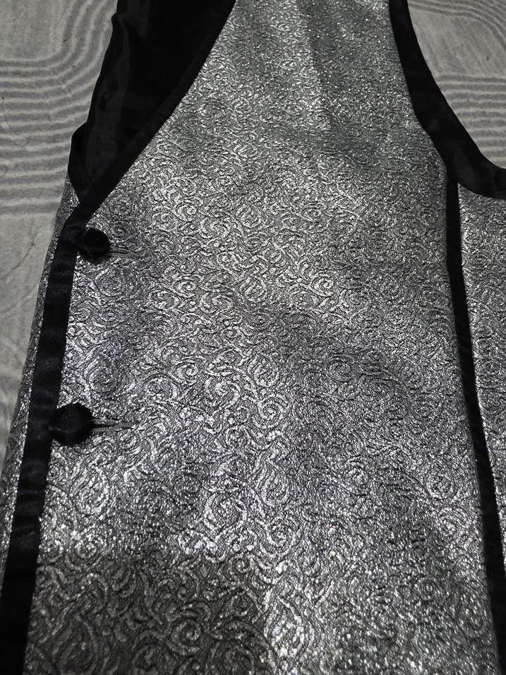 Düğmeli Yılan Desenli Gri Erkek Yelek - Görsel 4