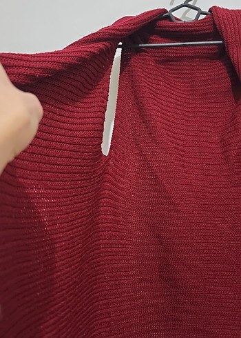 Bordo Kadın Uzun Örme Elbise - Görsel 3