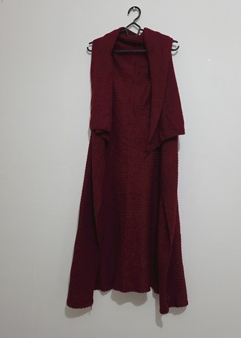 Bordo Kadın Uzun Örme Elbise - Görsel 2