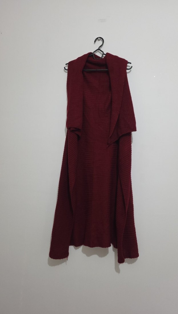 Bordo Kadın Uzun Örme Elbise - Görsel 2