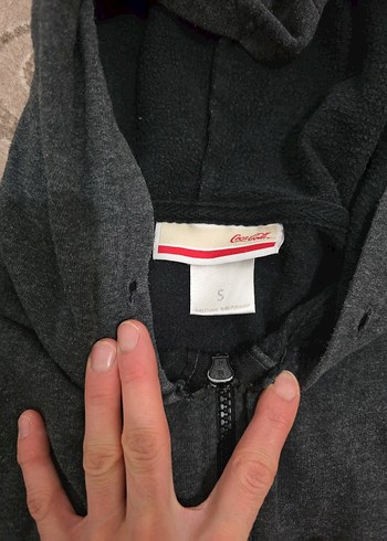 Gri Kapüşonlu Erkek Sweatshirt - Görsel 2