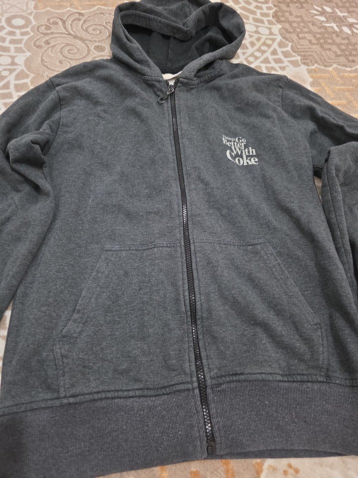 Gri Kapüşonlu Erkek Sweatshirt - Görsel 5