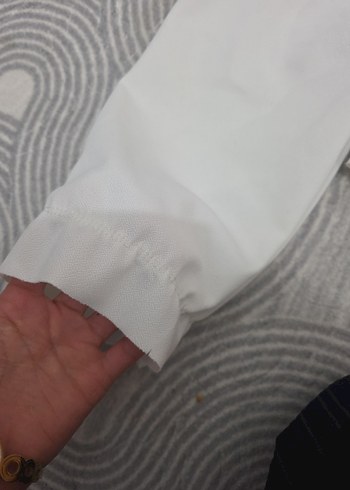 Beyaz Pilili Uzun Kollu Kadın Bluz - Görsel 4