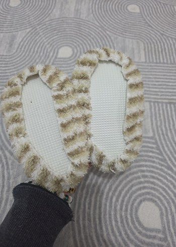 Kız Çocuk Örgü Beyaz Ev Terliği - Görsel 6