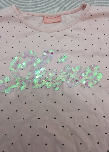 Kız Çocuk Pembe Düğmeli Tişört - Görsel 4