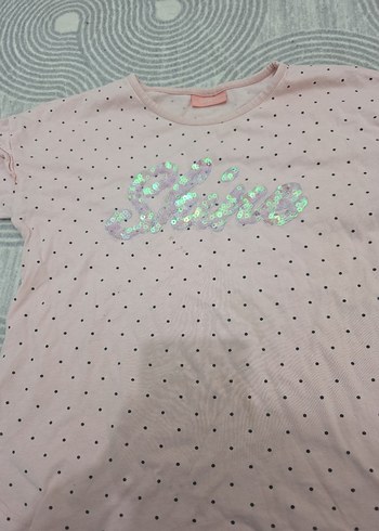 Kız Çocuk Pembe Düğmeli Tişört - Görsel 2