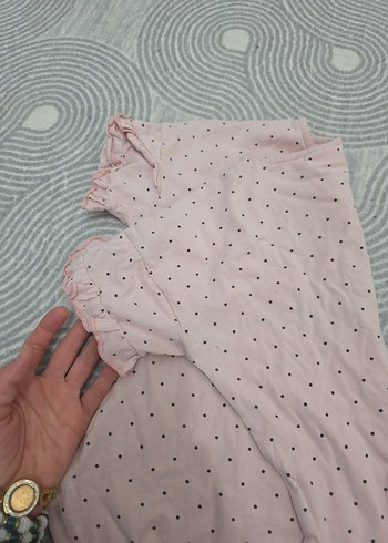 Kız Çocuk Pembe Düğmeli Tişört - Görsel 3