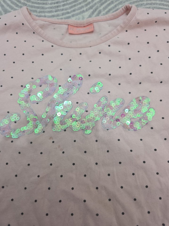 Kız Çocuk Pembe Düğmeli Tişört - Görsel 4