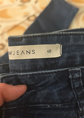 Gri Mavi Kadın Denim Bol Kesim Pantolon - Görsel 3