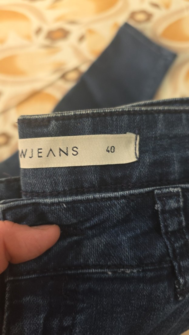 Gri Mavi Kadın Denim Bol Kesim Pantolon - Görsel 3