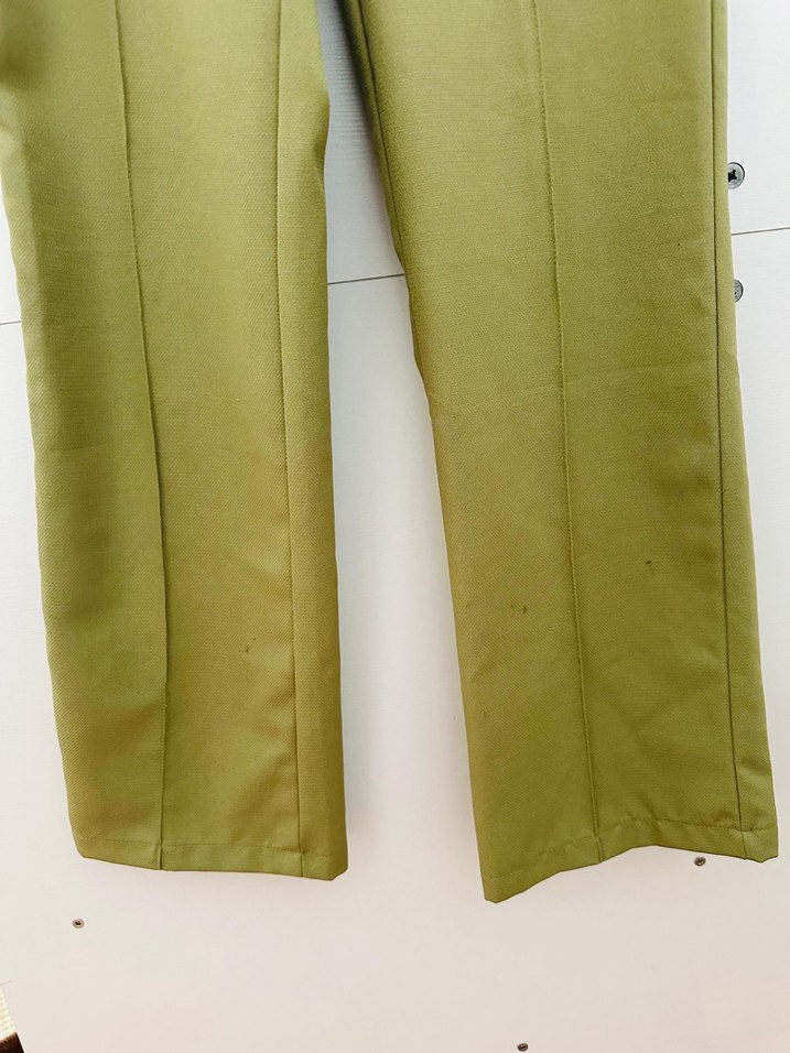 Kadın Haki Pilili  Kumaş Pantolon - Görsel 2