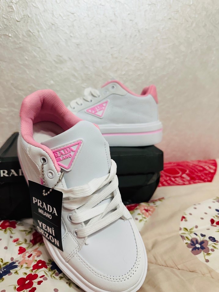 Pembe Kadın Spor Ayakkabı Platform Tabanlı - Görsel 2