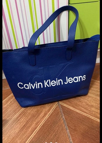 Calvin Klein Mavi Deri Kadın Çanta - Görsel 2