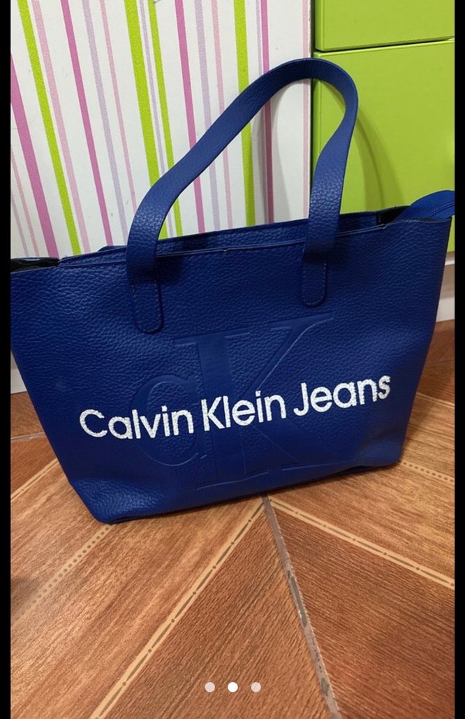 Calvin Klein Mavi Deri Kadın Çanta - Görsel 2