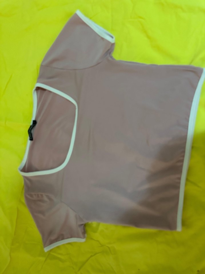 Bej Kadın Crop Top, Kısa Kollu, Günlük - Görsel 2