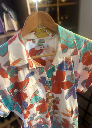 Renkli Desenli çiçekli Midi Tulum - Görsel 3