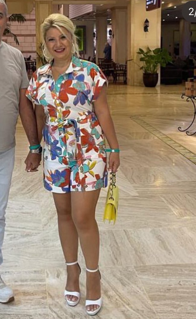 Renkli Desenli çiçekli Midi Tulum - Görsel 4