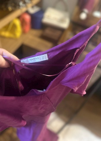 Mor V Yaka Drapeli Midi Tulum - Görsel 2