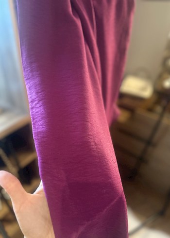 Mor V Yaka Drapeli Midi Tulum - Görsel 4