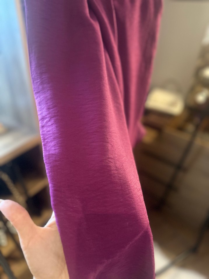 Mor V Yaka Drapeli Midi Tulum - Görsel 4