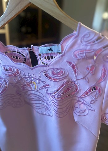 Dantel Detaylı Lila Mini Abiye Elbise - Görsel 4