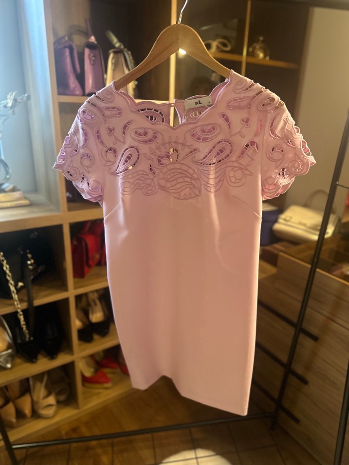 Dantel Detaylı Lila Mini Abiye Elbise - Görsel 5