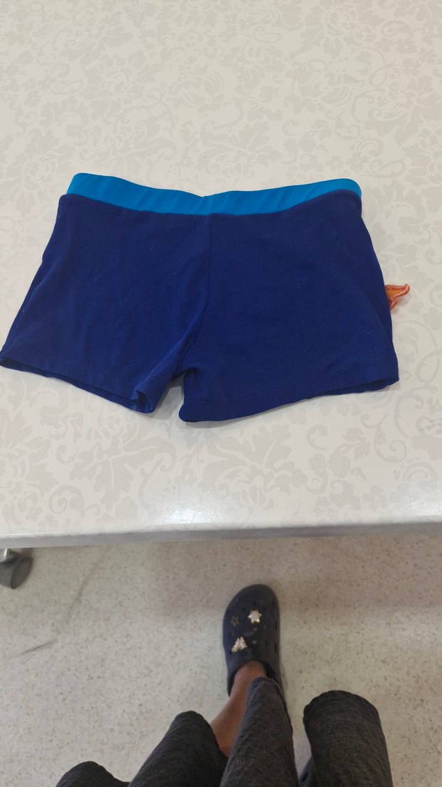 Erkek Çocuk Mavi Baskılı Yüzme Şortu - Görsel 2