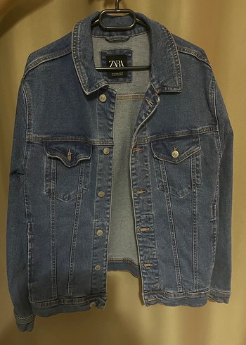 m Beden Mavi Düğmeli Kadın Denim Ceket