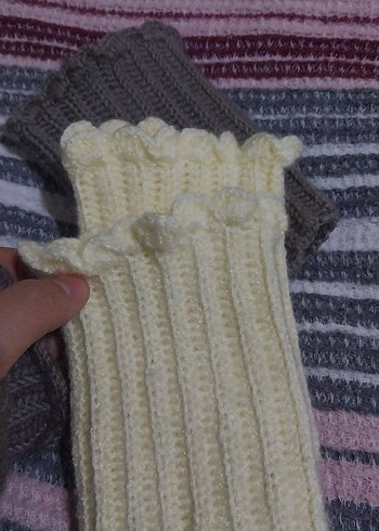 Gri Örgü Kadın Parmaksız Eldiven - Görsel 4