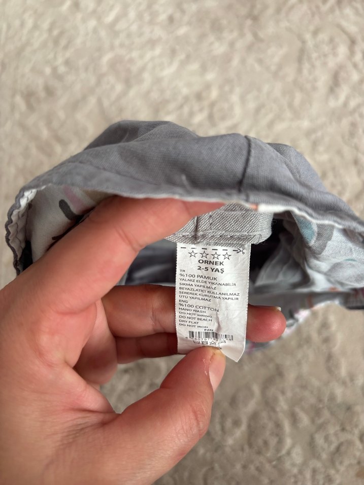 Nakışlı Gri Erkek Çocuk Şapkası - Görsel 2