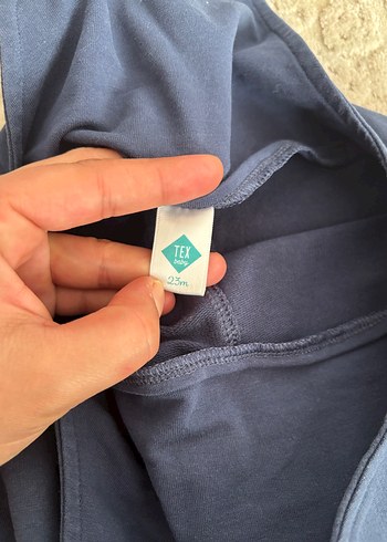 Lacivert Erkek Çocuk Triko Askılı Denim Tulum - Görsel 3