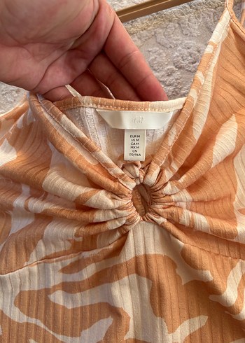 Bej Bağlamalı V Yaka Midi Triko Elbise - Görsel 3