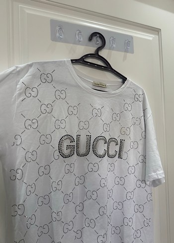 Guess Gucci Şeffaf Desenli Beyaz Erkek Tişört