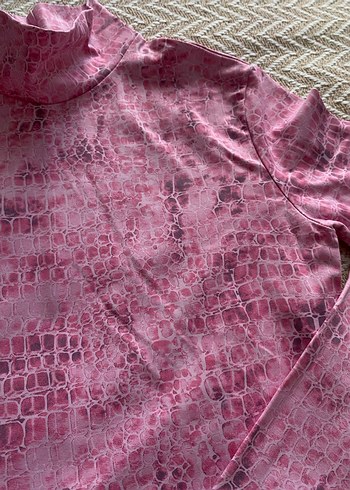 s Beden BERSHKA Pembe Balıkçı Yaka Bluz