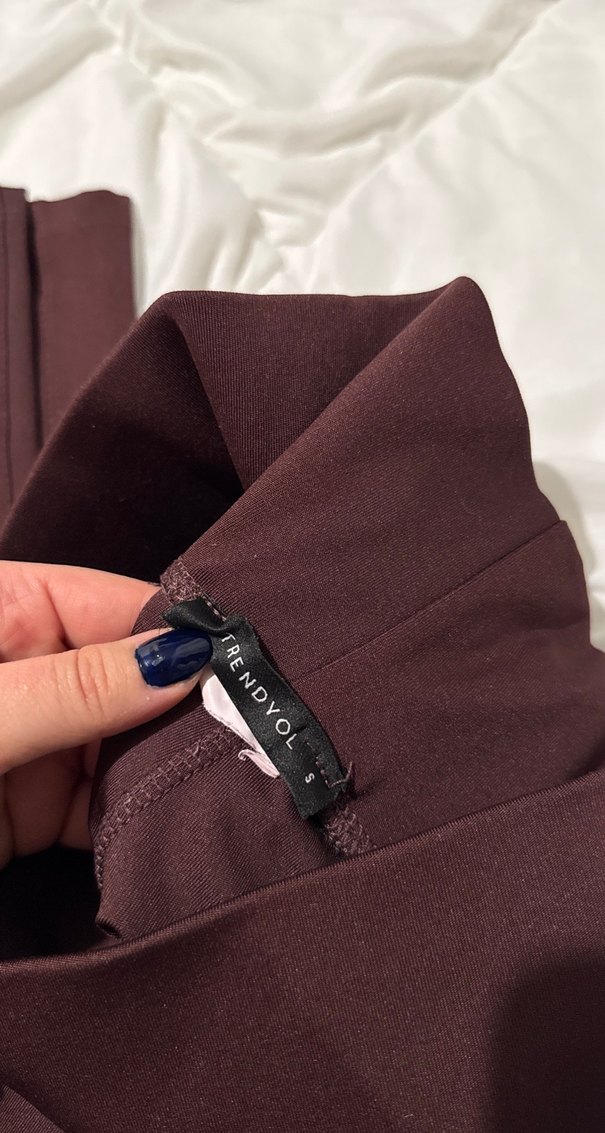 Kahverengi Kadın Basic Tayt - Görsel 2