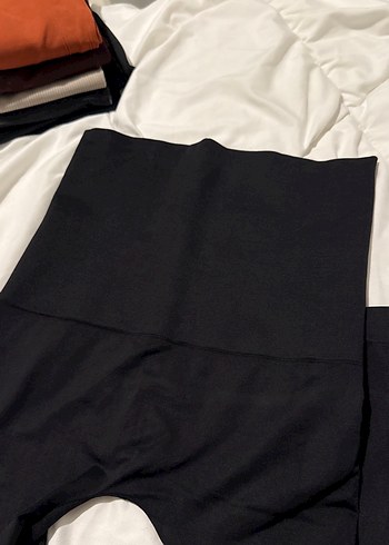 Siyah Korse Midi Kadın Tayt - Görsel 2