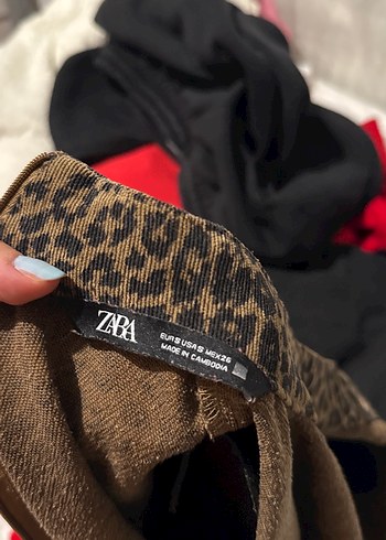 Zara Kahverengi Leopar Desenli Mini Elbise - Görsel 5