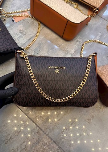 Zincir Detaylı Kahverengi Michael Kors Deri Çanta