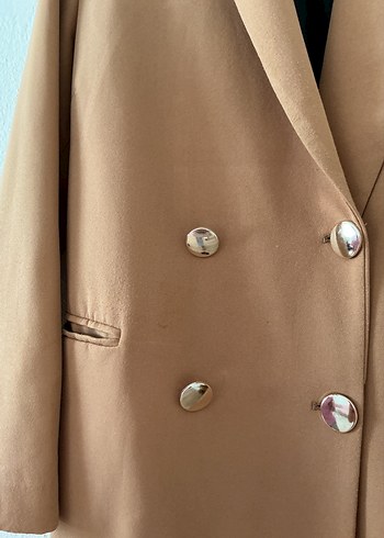 Diğer Düğmeli Bej Kadın Blazer